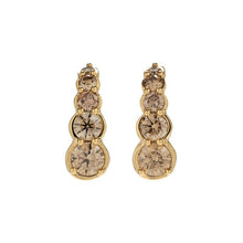 Load image into Gallery viewer, 18k yellow gold earring with brown diamonds
