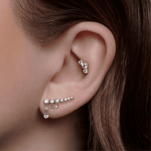 Load image into Gallery viewer, Curved Crescendo Bar Invisible Set Diamond Ear Climber (Left)
