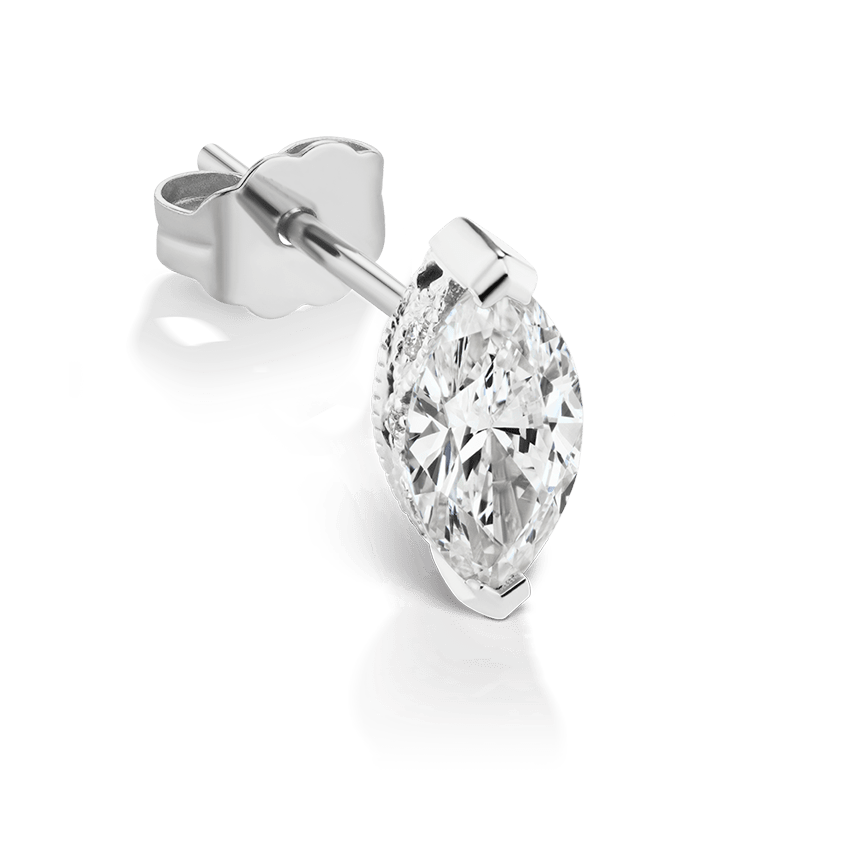 Marquise Diamond Stud Earring (6mm)