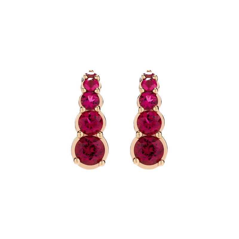 18k rose gold earring with Rubellite