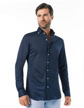 Load image into Gallery viewer, HANDMADE PIQUE KNIT ONE PIECE BUTTON DOWN COLLAR NAVY
