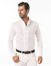 Load image into Gallery viewer, HANDMADE PIQUE KNIT ONE PIECE BUTTON DOWN COLLAR WHITE
