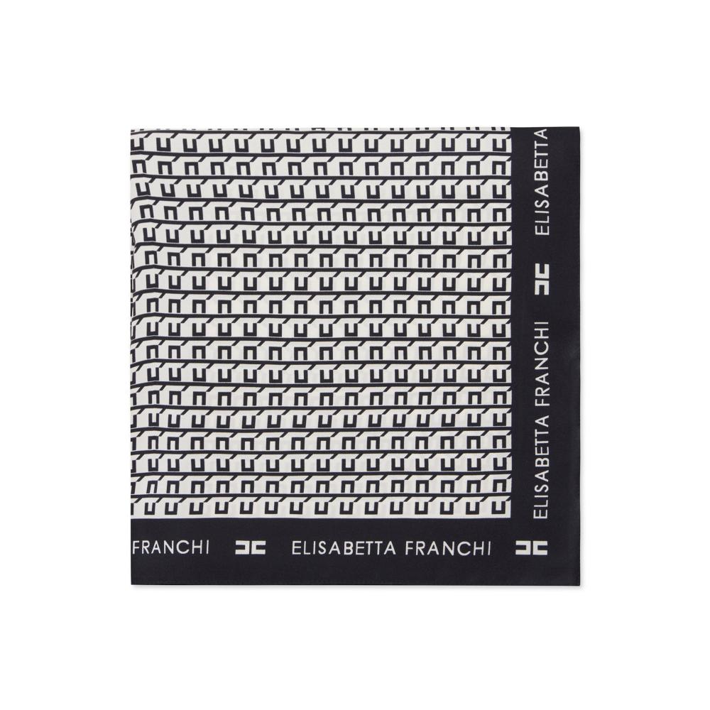 Silk twill foulard scarf with print