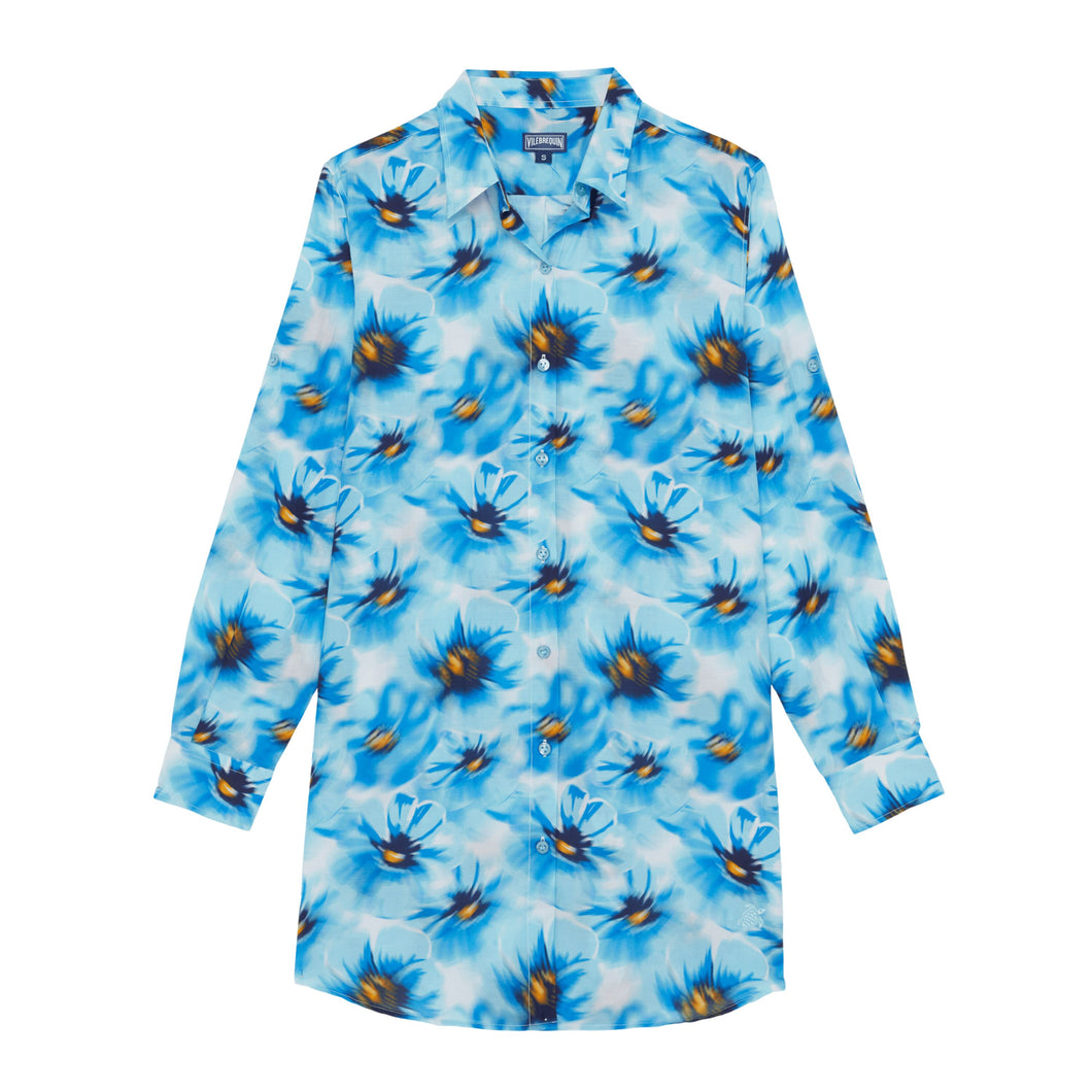 Cotton Voile Shirt Dress Poppies