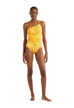 Load image into Gallery viewer, One-Shoulder One-piece Swimsuit Palm Leaves
