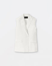 Load image into Gallery viewer, Viscose and linen canvas double-breasted gilet, white
