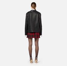 Load image into Gallery viewer, Oversized biker jacket in used-effect leather
