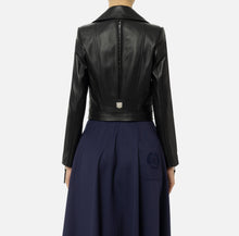 Load image into Gallery viewer, Leather biker jacket with zip
