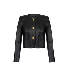 Load image into Gallery viewer, Leather jacket with vinyl details

