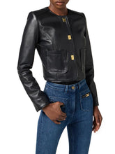 Load image into Gallery viewer, Leather jacket with vinyl details
