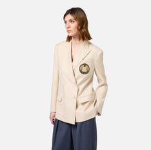 Load image into Gallery viewer, Cool wool double-breasted jacket with patch
