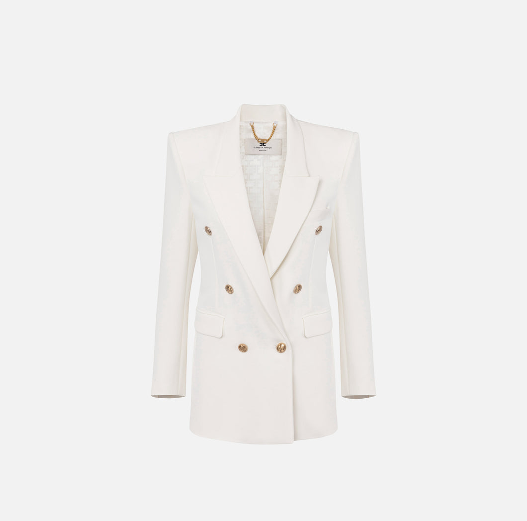 Crêpe jacket with golden buttons