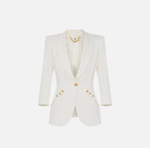 Load image into Gallery viewer, Jacket in lightweight double-layer crêpe fabric with logoed buttons

