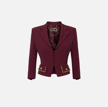 Load image into Gallery viewer, Cropped stretch crêpe jacket with chain
