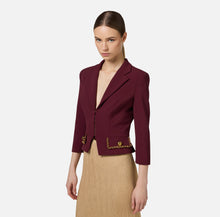 Load image into Gallery viewer, Cropped stretch crêpe jacket with chain
