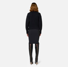 Load image into Gallery viewer, Midi skirt in crêpe fabric with zip
