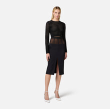 Load image into Gallery viewer, Crêpe skirt with tulle peplum
