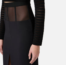 Load image into Gallery viewer, Crêpe skirt with tulle peplum
