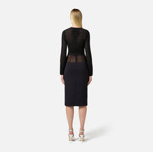Load image into Gallery viewer, Crêpe skirt with tulle peplum

