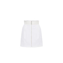 Load image into Gallery viewer, Skirt in double-layer crêpe fabric with tuxedo details
