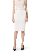 Load image into Gallery viewer, Skirt in crêpe fabric with logo ribbon
