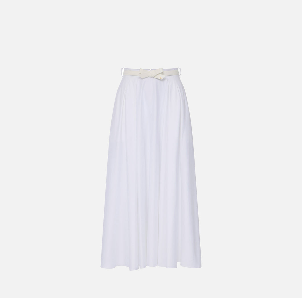 Satin skirt with belt
