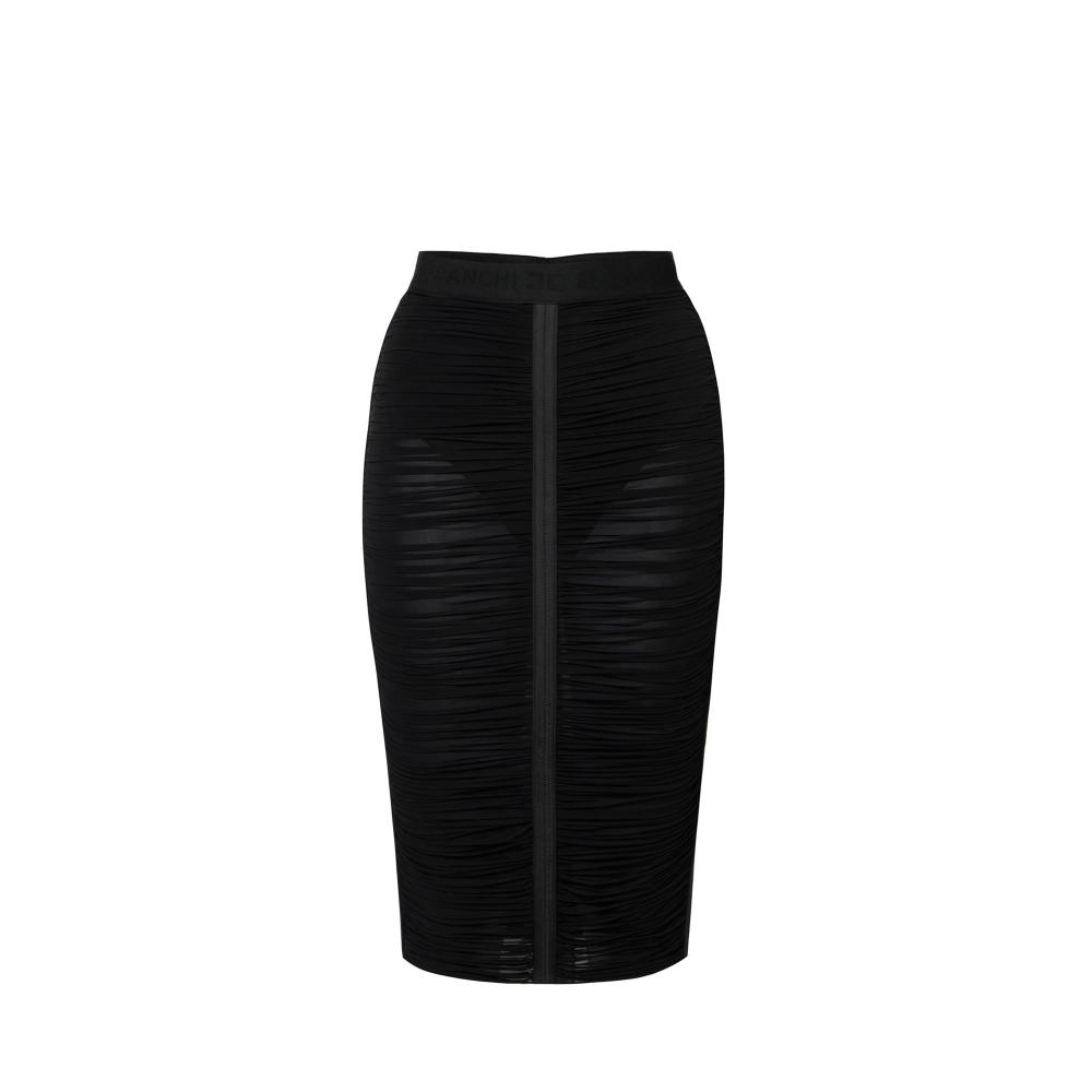 Lightweight jersey skirt with draping