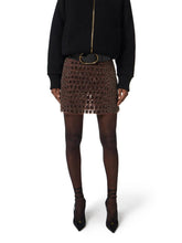 Load image into Gallery viewer, Skirt in tulle fabric with crocodile embroideries
