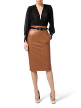 Load image into Gallery viewer, Pencil skirt with jewel clasps
