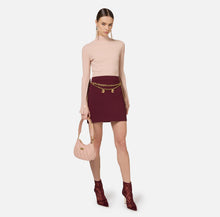 Load image into Gallery viewer, Stretch crêpe miniskirt with belt
