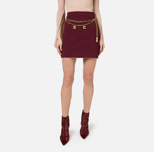 Load image into Gallery viewer, Stretch crêpe miniskirt with belt
