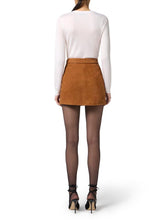 Load image into Gallery viewer, Miniskirt in suede with vinyl details
