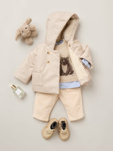 Load image into Gallery viewer, Matis baby shirt with hand-embroidered fir trees and hedgehogs
