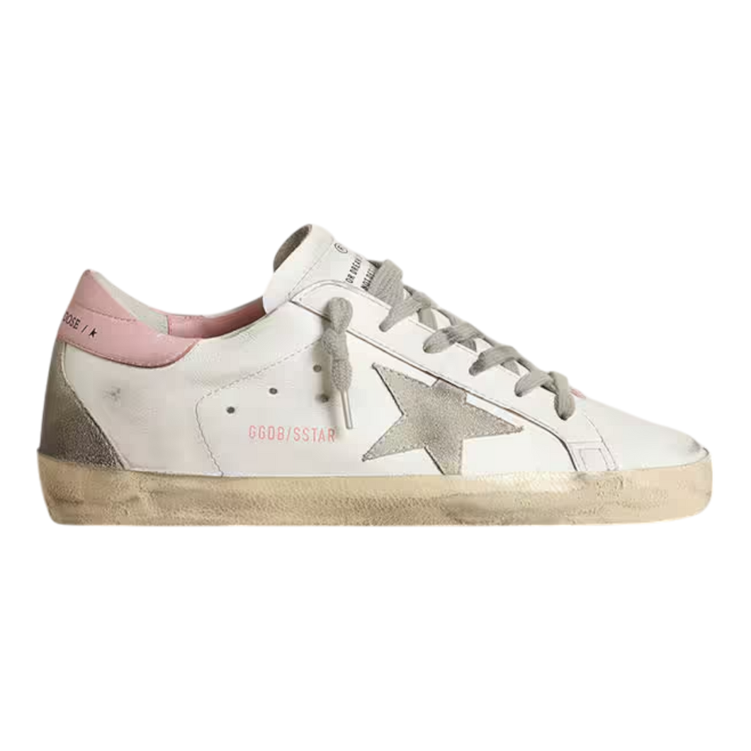 Golden Goose Leather Upper and Heel Suede White Ice Light Pink Women GWF00102.F002569.10914