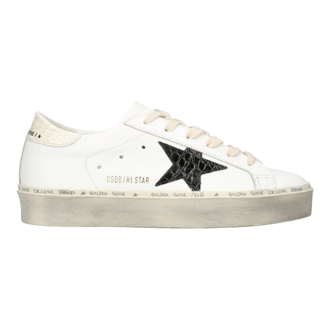 Golden Goose Hi Star Leather Upper Coco Printed Leather Star GWF00118.F004130.11386