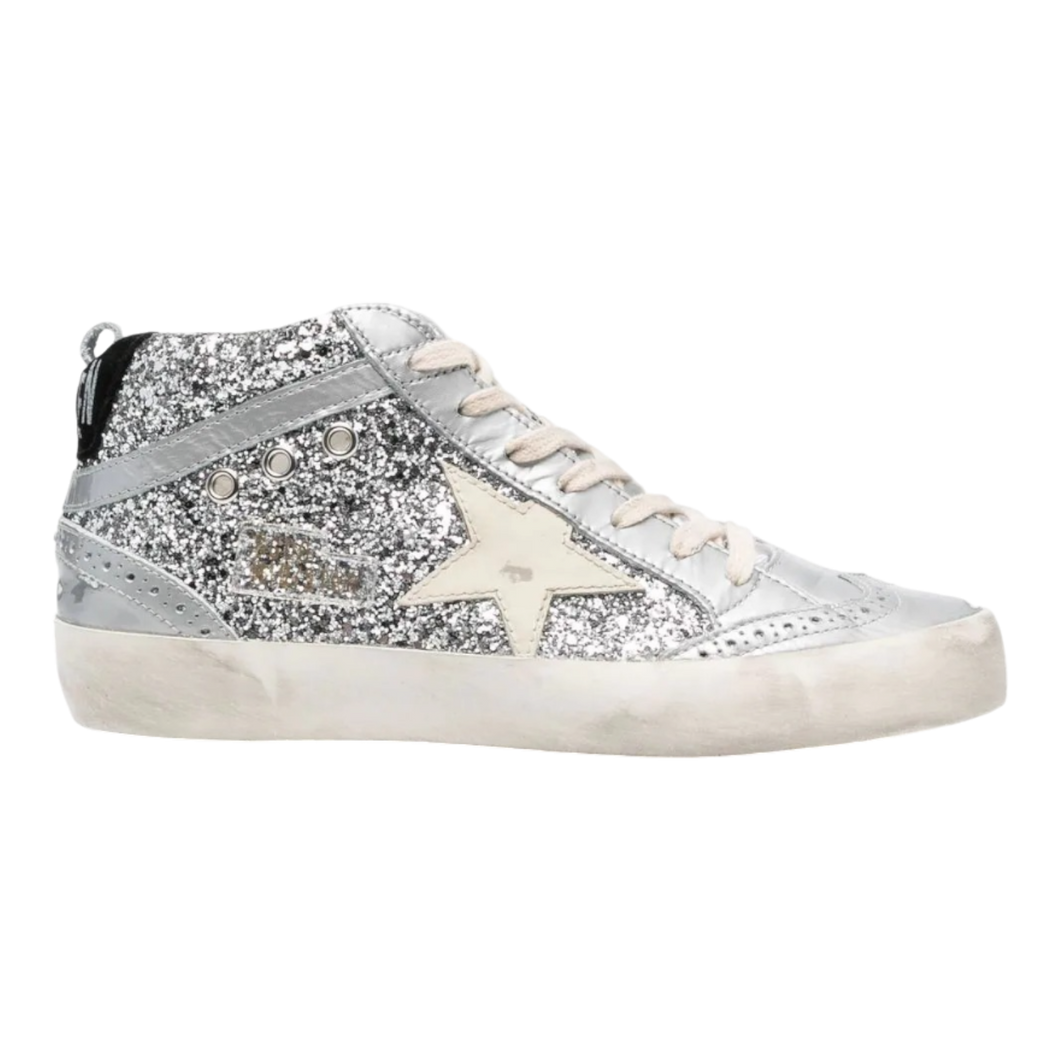 Golden Goose Mid Star Glitter Upper Laminated Toe Wave for Women