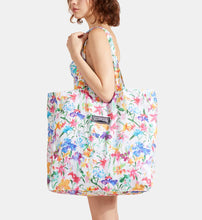 Load image into Gallery viewer, Unisex Linen Beach Bag Happy Flowers
