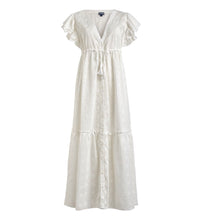 Load image into Gallery viewer, Long Cotton Dress Broderies Anglaises
