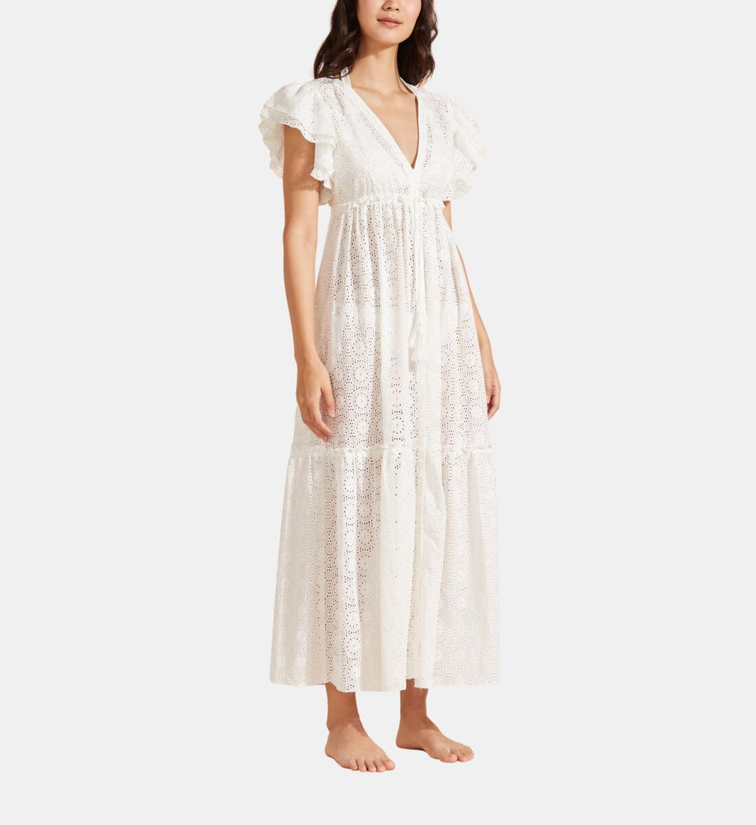 Long Cotton Dress Broderies Anglaises