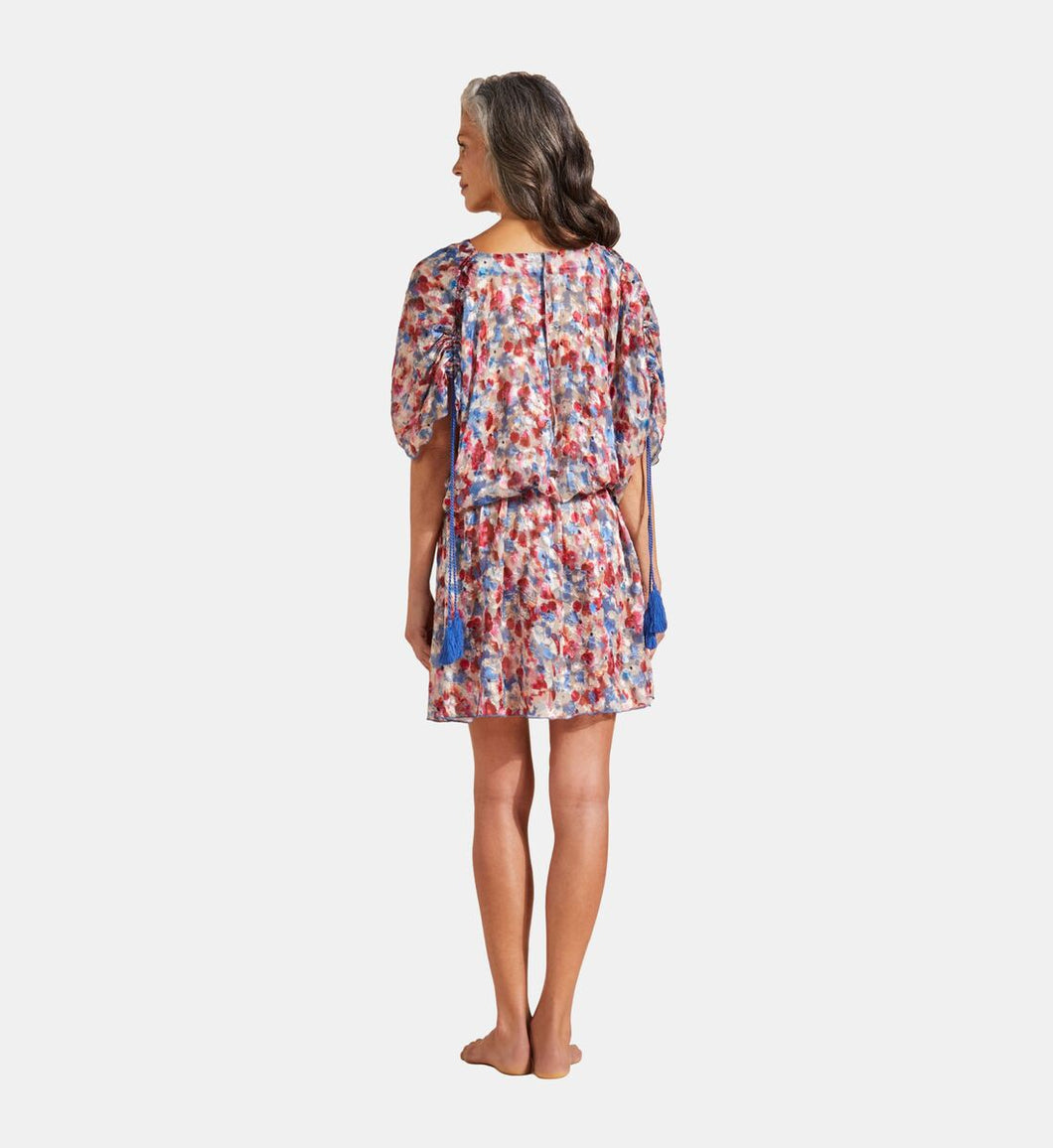 Women Viscose Fluid Cover-up Flowers in the Sky