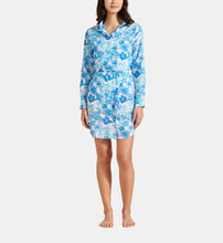 Load image into Gallery viewer, Women Cotton Voile Shirt Dress Tahiti Flowers
