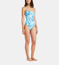 Load image into Gallery viewer, Women Bustier One-piece Swimsuit Tahiti Flowers
