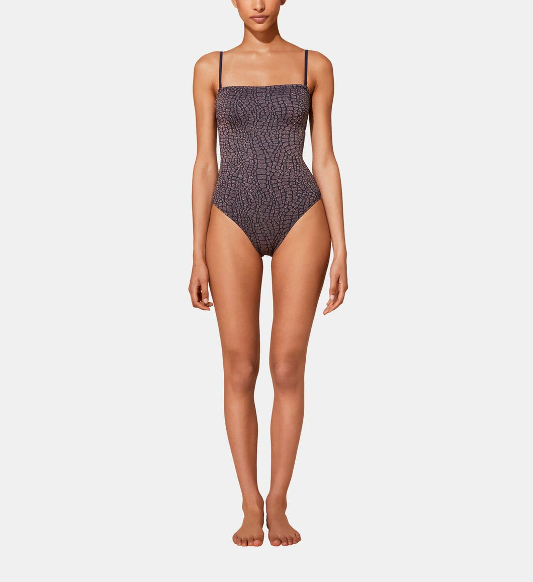 Women Shimmer Bustier One-Piece Swimsuit Modore