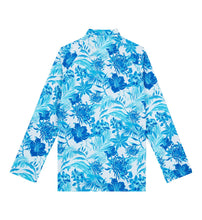 Load image into Gallery viewer, Kids Zipper Long Sleeves Rashguard Tahiti Flowers
