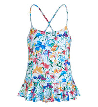 Load image into Gallery viewer, Girls Skirt One-piece Swimsuit Happy Flowers
