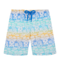 Load image into Gallery viewer, Boys Ultra-Light and Packable Swim Trunks Tahiti Turtles

