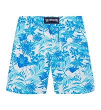 Load image into Gallery viewer, Boys Stretch Swim Trunks Tahiti Flowers
