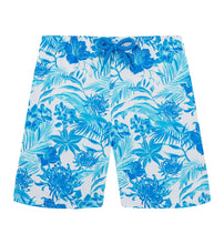 Load image into Gallery viewer, Boys Stretch Swim Trunks Tahiti Flowers
