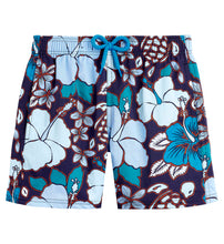 Load image into Gallery viewer, Boys Stretch Swim Trunks Tropical Turtles
