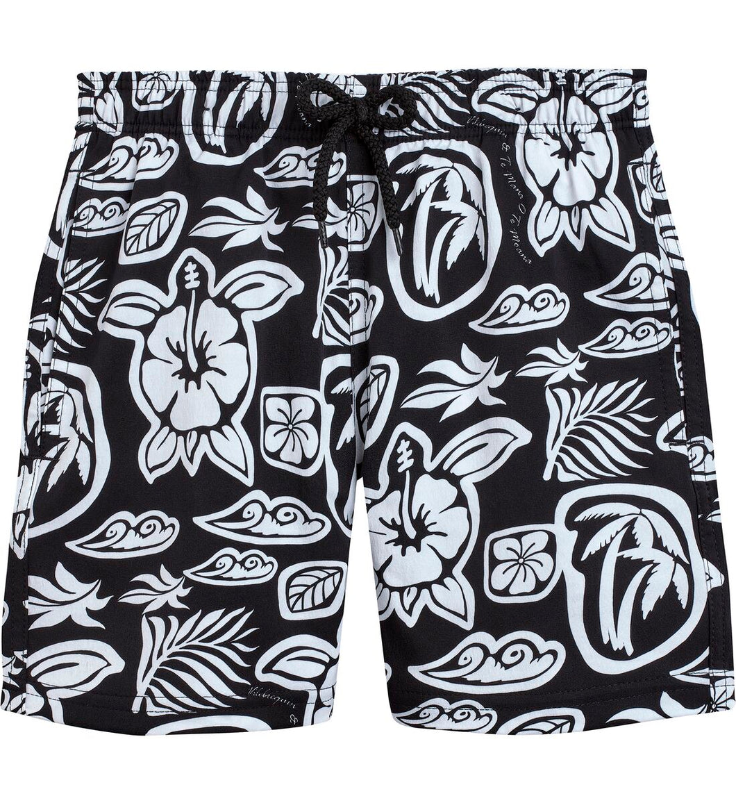 Boys Stretch Swim Trunks Tahiti Turtles